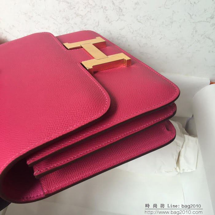 HERMES愛馬仕 Constance 空姐包 糖果色 金銀扣 原廠Epsom皮 原版五金 蜜蠟線縫製 單肩斜挎包  Ama1266